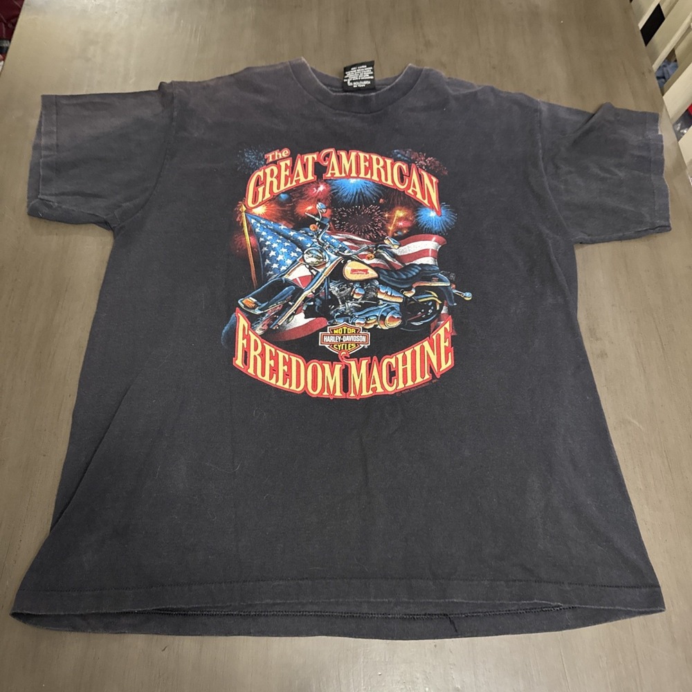 Harley Davidson, Great American Freedom Machine Size L Conneaut Lake Pa Single